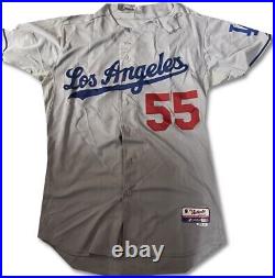 Skip Schumaker Team Issued Away Grey Majestic Jersey Dodgers XL / Xlarge MLB