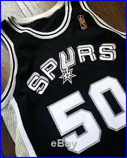 Spurs David Robinson Champion Game Pro Cut Jersey Team Issued 50th Gold Logo