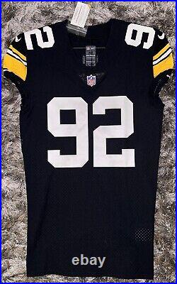 Steelers #92 Ola Adeniyi Team Issued 2018 Block Throwback Home Game Jersey COA