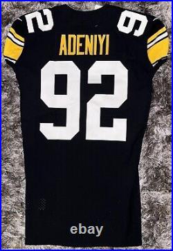 Steelers #92 Ola Adeniyi Team Issued 2018 Block Throwback Home Game Jersey COA