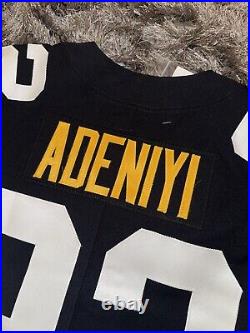 Steelers #92 Ola Adeniyi Team Issued 2018 Block Throwback Home Game Jersey COA