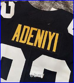 Steelers #92 Ola Adeniyi Team Issued 2018 Block Throwback Home Game Jersey COA