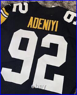 Steelers #92 Ola Adeniyi Team Issued 2018 Block Throwback Home Game Jersey COA