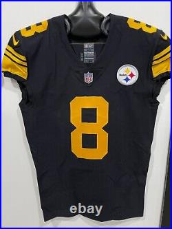 Steelers Team Issued #8 Color Rush Game Jersey with Kenny Pickett Nameplate READ