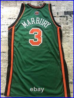 Stephon Marbury New York Knicks St. Patricks Day Game Issued Jersey. Game Worn