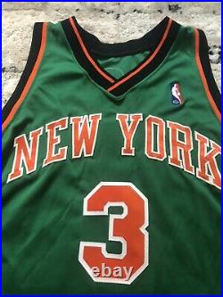 Stephon Marbury New York Knicks St. Patricks Day Game Issued Jersey. Game Worn