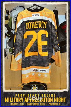 Taylor Doherty Providence Bruins Game Issued Commemorative Military Jersey