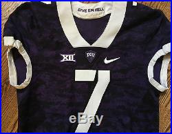 TCU Horned Frog Nike Authentic Purple Game Issued Jersey #7 Size 42
