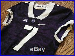 TCU Horned Frog Nike Authentic Purple Game Issued Jersey #7 Size 42