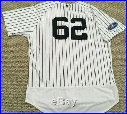 THAMES #62 size 50 2018 Yankees Game Jersey ISSUED HOME POST SEASON MLB STEINER