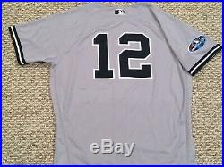 TYLER WADE #12 size 44 2018 Yankees Game Jersey issued ROAD POST SEASON MLB HOLO