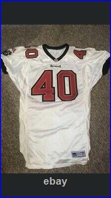 Tampa Bay Buccaneers Mike Alstott Team Game Issued Away White Adidas Jersey Bucs