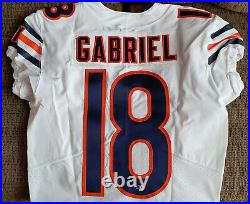 Taylor Gabriel 2019 London game issued jersey 100 patch White Chicago Bears