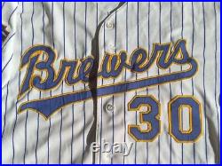 Team Game Issued Russell Diamond Collection Milwaukee Brewers #30 Jersey Size 46