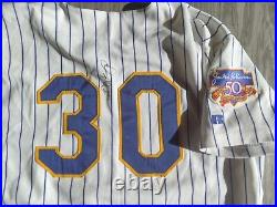 Team Game Issued Russell Diamond Collection Milwaukee Brewers #30 Jersey Size 46