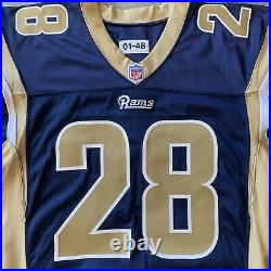 Team Issue Marshall Faulk 2001 St. Louis Rams Jersey Reebok Authentic Game
