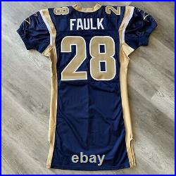 Team Issue Marshall Faulk 2001 St. Louis Rams Jersey Reebok Authentic Game