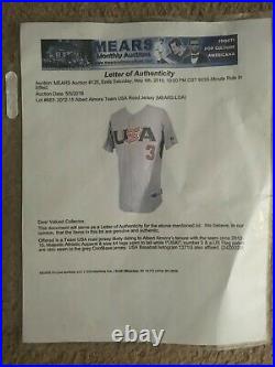 Team USA Baseball Issue Game Used Worn Jersey 2012-2015 Albert Almora Jr
