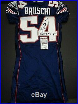 Tedy Bruschi New England Patriots Autographed Inscrib Game Issued Jersey Coa JSA