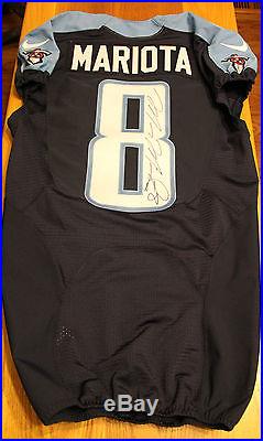 Tennessee Titans QB Marcus Mariota Nike Rookie game issued Jersey autographed