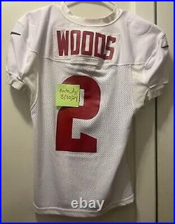 Texans ROBERT WOODS Game Worn Used Issued Practice Jersey 2023 + COA USC Trojans