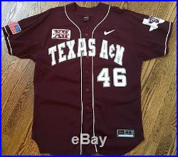 Texas A&M Aggies Nike Authentic Maroon Baseball Game Used / Issued Jersey Rare
