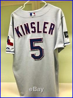 Texas Rangers Ian Kinsler 2005 Game Used/issued Rookie Mlb Jersey. Set#1. Rare