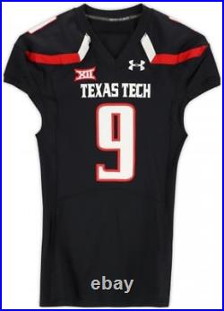 Texas Tech Red Raiders Team-Issued #9 Black Jersey from the 2016 NCAA Football S