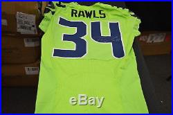 Thomas Rawls Game Issue Seahawks Jersey 2016 Rush Green Autographed TR13