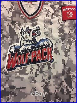 Tommy Hughes Game Issued Hartford Wolf Pack 2015-16 Military Jersey