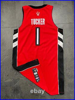 Toronto Raptors PJ Tucker Rookie Game Jersey Team Issued worn Procut 44+4 Rocket