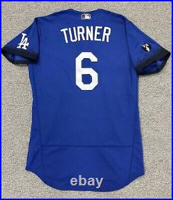 Trea Turner Los Angeles Dodgers Team Issued CC Jersey Vin Skully Patch MLB Auth