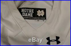 Under Armour TEAM ISSUED AUTHENTIC GAME NOTRE DAME FOOTBALL JERSEY AWAY WHITE #5