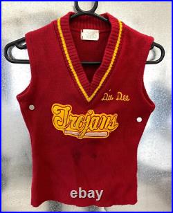 VTG 70s 80s USC Trojans Game Used Jersey Cheerleading Sweater Embroidered