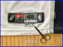 VTG Nike Team Issue Manu Ginobili Spurs Authentic 48 +4 Duncan Game Jersey Pro
