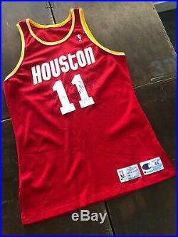 Vernon Maxwell Houston Rockets 1992-93 Signed Game Issued Worn Champion Jersey