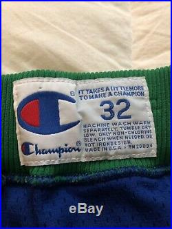 Vintage Champion Authentic Dallas Mavericks Shorts Team Game Issued 32 Jersey 90