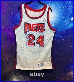 Vtg New Jersey Nets Reggie Theus 90 Champion Jersey Sz 42 Game Issued 90s Nba
