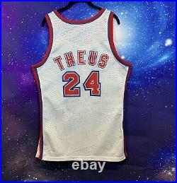 Vtg New Jersey Nets Reggie Theus 90 Champion Jersey Sz 42 Game Issued 90s Nba