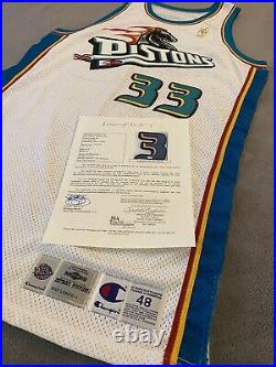 Vtg Set NBA Gamer Jersey Champion 48+4 Grant Hill Game Issued Autograph PSA LOA