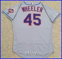 WHEELER size 48 #45 2019 New York Mets game jersey issued road gray MLB HOLOGRAM
