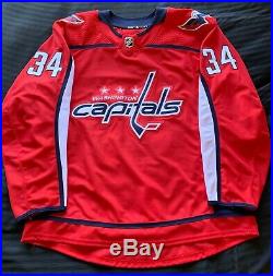 Washington Capitals Authentic Home Game Issued Adidas Jersey Sz 56 Siegenthaler
