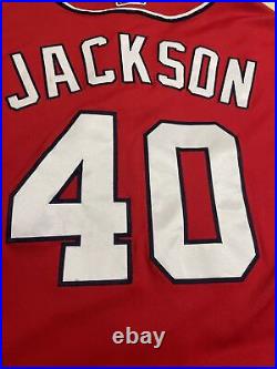 Washington Nationals Majestic Game Issued #40 Edwin Jackson Red Size 50 Jersey