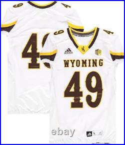 Wyoming Cowboys Team-Issued #49 White Jersey from the Football Program Size L