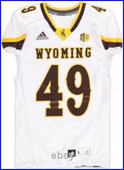 Wyoming Cowboys Team-Issued #49 White Jersey from the Football Program Size L