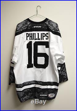 Zack Phillips Providence Bruins Game Issued Military Jersey