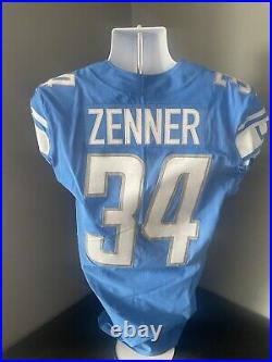 Zack Zenner Game Issued Used Worn Jersey Detroit Lions Blue