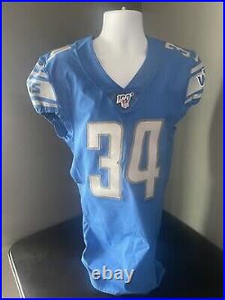 Zack Zenner Game Issued Used Worn Jersey Detroit Lions Blue