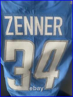 Zack Zenner Game Issued Used Worn Jersey Detroit Lions Blue